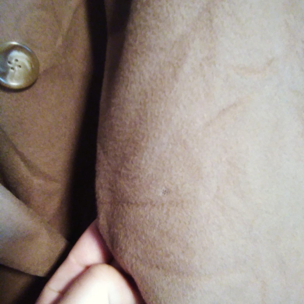 Loro Piana Hugo Boss vintage men's wool camel tan long trench coat peacoat Lrg - Picture 8 of 16